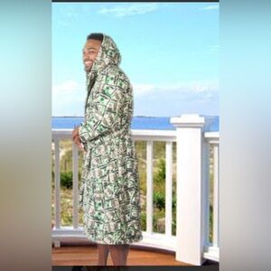 Forever Lazy dollar money rich fleece robe M medium